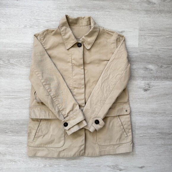 Lacoste Jackets & Blazers - Lacoste Chore Jacket VINTAGE Women's (FR 40) 8 US RARE TONAL LOGO Coat Beige EUC